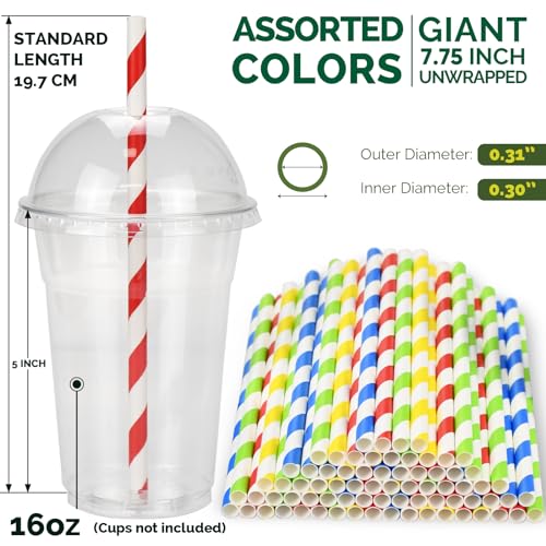 Pitillos de papel coloridos 7.75 pulg 200 unidades miniatura 2