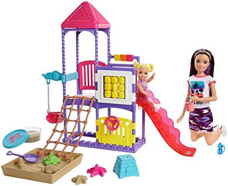 Barbie Bebek Bakicisi Skipper Ve Oyun Parkindaki Bebekleri Seti Salincakli Kaydirakli Kum Havuzlu Ghv Amazon Com Tr Ev Ve Yasam