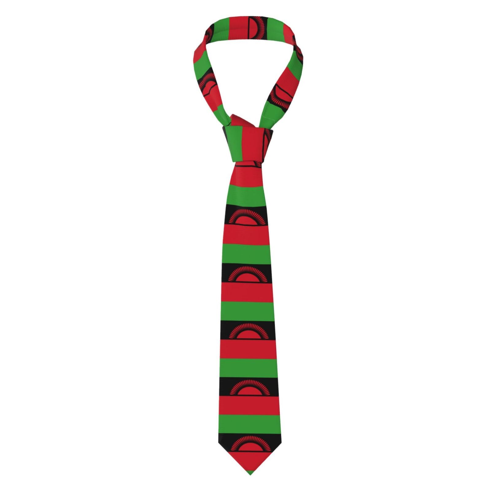 WSSYYBF Men's Necktie.Flag of Malawi Full Print Men's Necktie, 100% Polyester, Soft and Comfortable, Perfect for Business and Special Occasions
