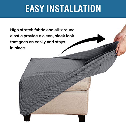 image for H.VERSAILTEX Square Ottoman Covers Ottoman Slipcovers Folding Storage 