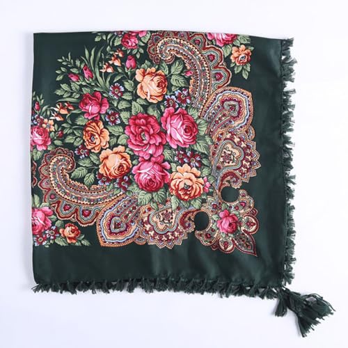 Gudessly 35" Women's Traditional Tassel Exotic Wrap Printed Scarf Pashmina Shawls and Wraps Square Head Scarf Hair Scarves3