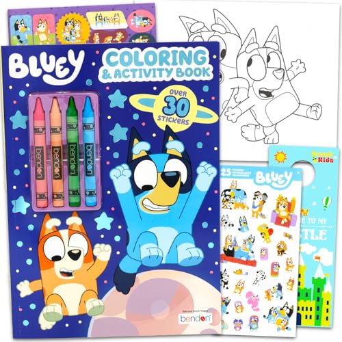 Bluey Coloring and Activity Book Set - Bundle with Activity Pages, Games, Puzzles, Stickers, More | Bluey Coloring Book for Kids, Boys, Girls 4-8, 3-5, 2-4