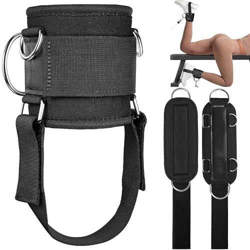 Crostice Ankle Strap Compatible with Tonal Machine Kick Back Ankle Straps for Smart Home Gym Cable Machine Attachment with Multi-Angle Adjustment Extra Strap for Foot Support Heavy-Duty