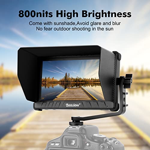 Desview P5Ii Camera Monitor 800Nits High Brightness 5.5 Inch Ips 178° View Angle 4K Hdmi Field Monitor With Hdr Waveform 3D Lut Peaking Focus Assist Include Sunshade And Tilt Arm #TOP1