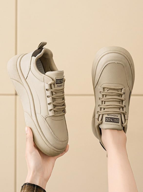 Platform Sneakers Women Chunky Sneakers Casual Walking Shoes Preppy Shoes Non Slip Breathable Fashion Sneakers