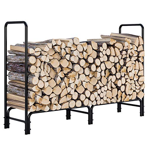 femor Log Rack, 4 Feet Outdoor Firewood Rack, Heavy Duty Rack Steel Log