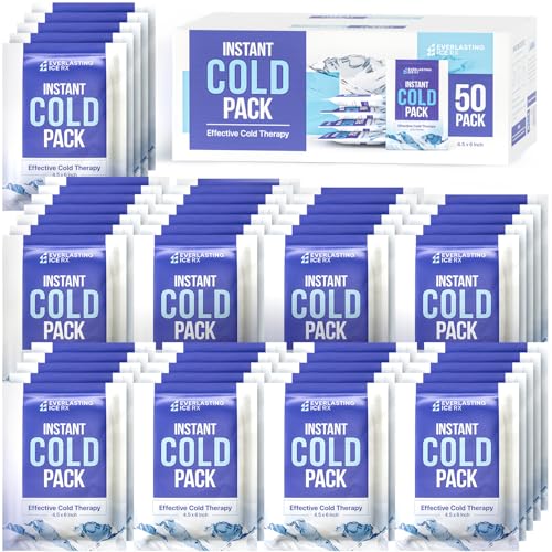 Image of 50 Pack Instant Ice Packs for Injuries, Disposable Instant Cold Pack