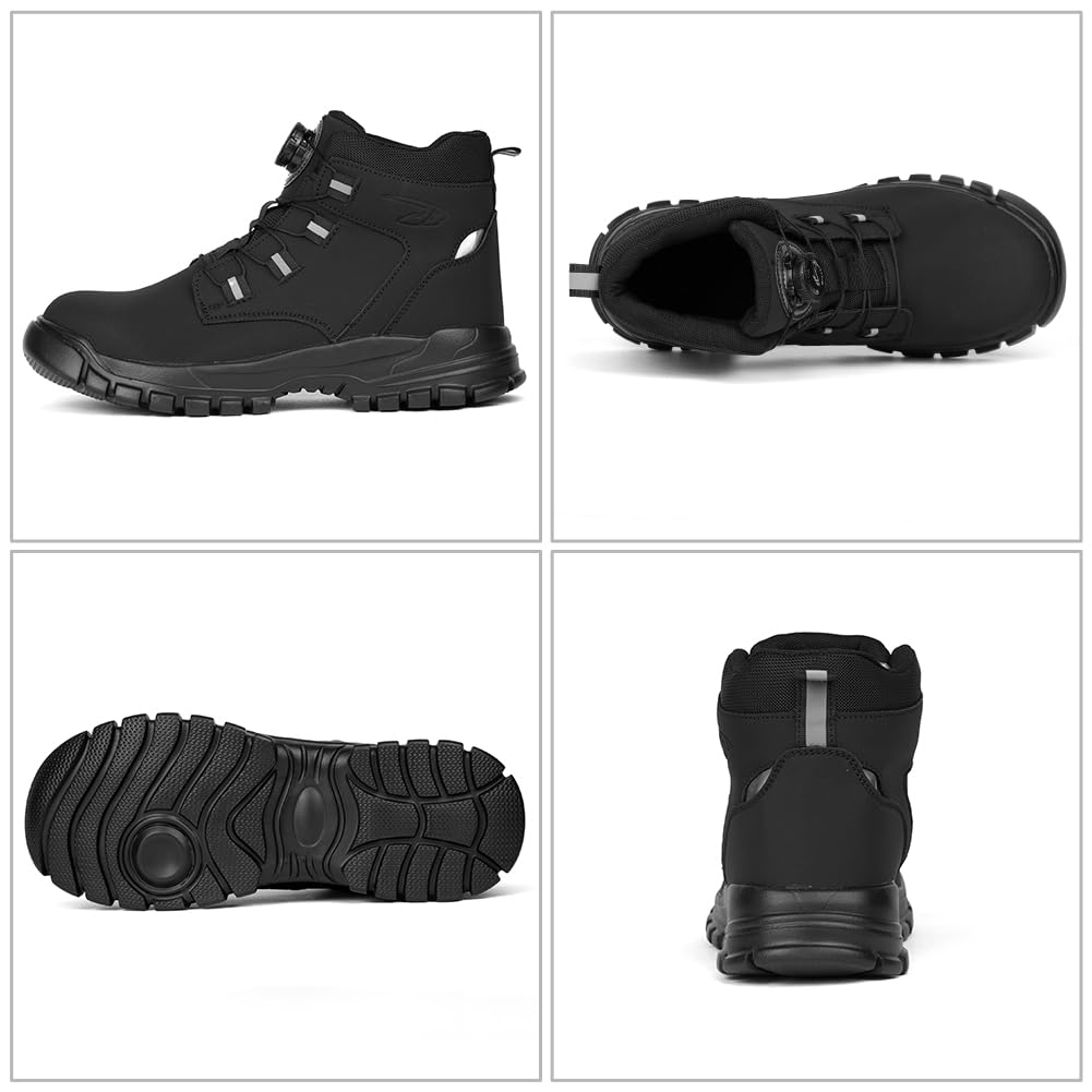 Chaussures de Sécurité Homme, Chaussures de Travail Embout Acier Montante, Bottes de Sécurité Antidérapant Respirant, Basket de Securite Légère Imperméables, Baskets Chantier Confortable