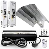 iPower 600 Watt HPS MH Digital Dimmable Grow Light System Kits Wing Reflector Set with Timer