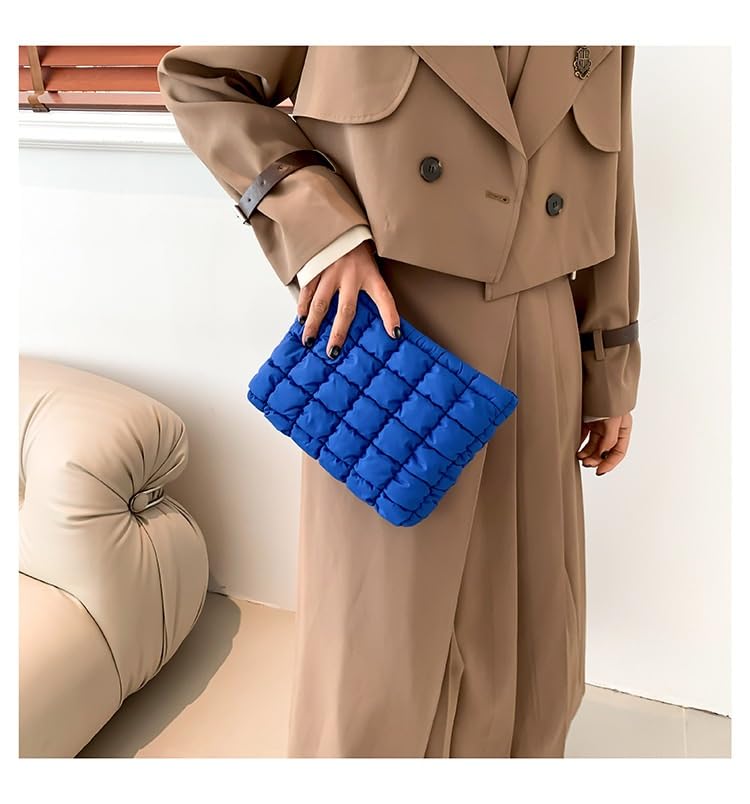 pochette trucchi Borsa da viaggio con pochette trapuntata, grande capacità, con cerniera, borsa da viaggio portatile for donna, verde viaggio(Blauw)