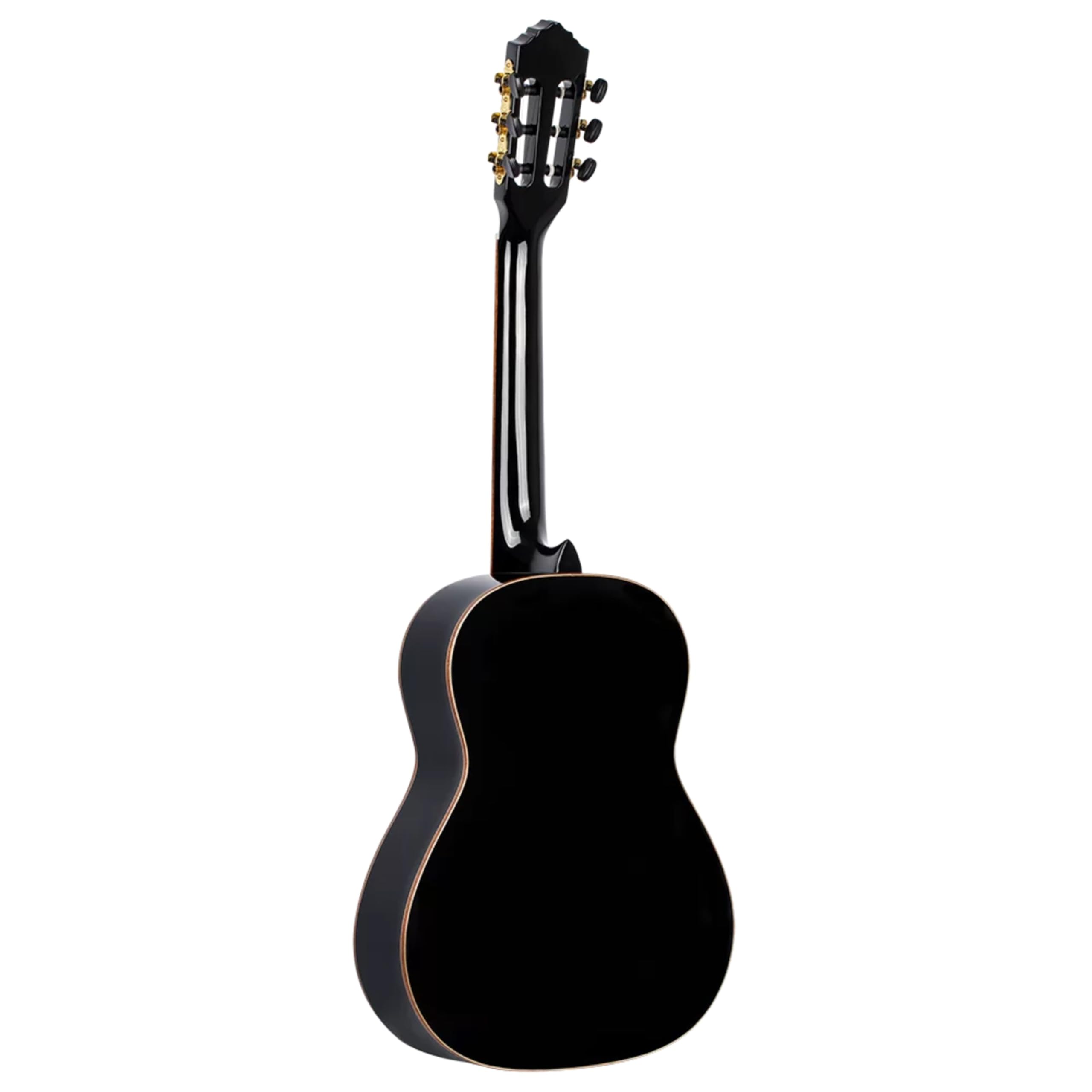 Ortega Guitars 3/4 Konzert Gitarre – Family Series – Inklusive Gig Bag – Fichte, Mahagoni, Schwarz (R221BK-3/4)