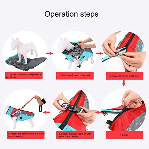 Colete de Inverno para Cães, Casacos Impermeáveis ​​para Tempo Frio com Design Refletivo, Casacos de