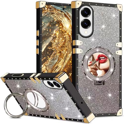 Coque Galaxy S25 Edge chic au placage brillant et béquille magnétique