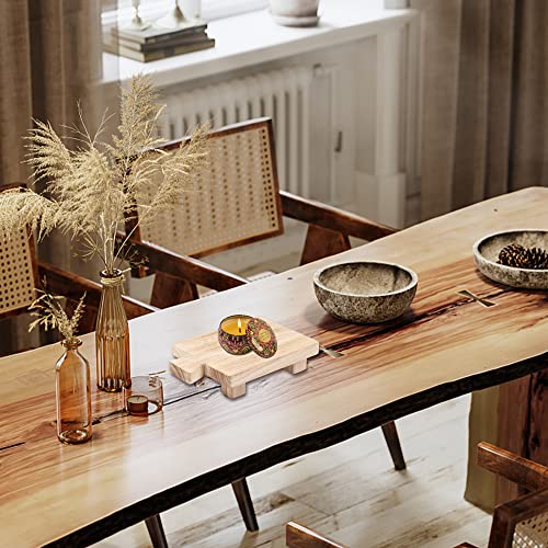 Peony Man WOOD PEDESTAL RISER 01 2 Packs Wood Pedestal Riser Display Pedestal Stand Wood Plant Riser Stand Wooden Soap Holder Tiered Tray Farmhouse Decorative Pedestal Stand Plant Holder thumb #5