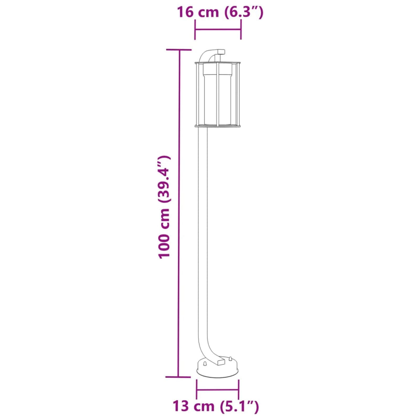 ZEYUAN Lampada da Terra per Esterni Argento 100 cm in Acciaio Inox,Lampade da Terra,Lampada da Terra Moderna,Lampade da Terra per Soggiorno-4006347