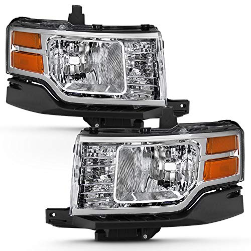 ACANII - For [Halogen Model] 2009-2012 Ford Flex OE Style Chrome Housing Headlights Headlamps Assembly Pair Left+Right