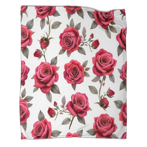 Kaiyun Rosas Rojas Manta De Sofá Estilo