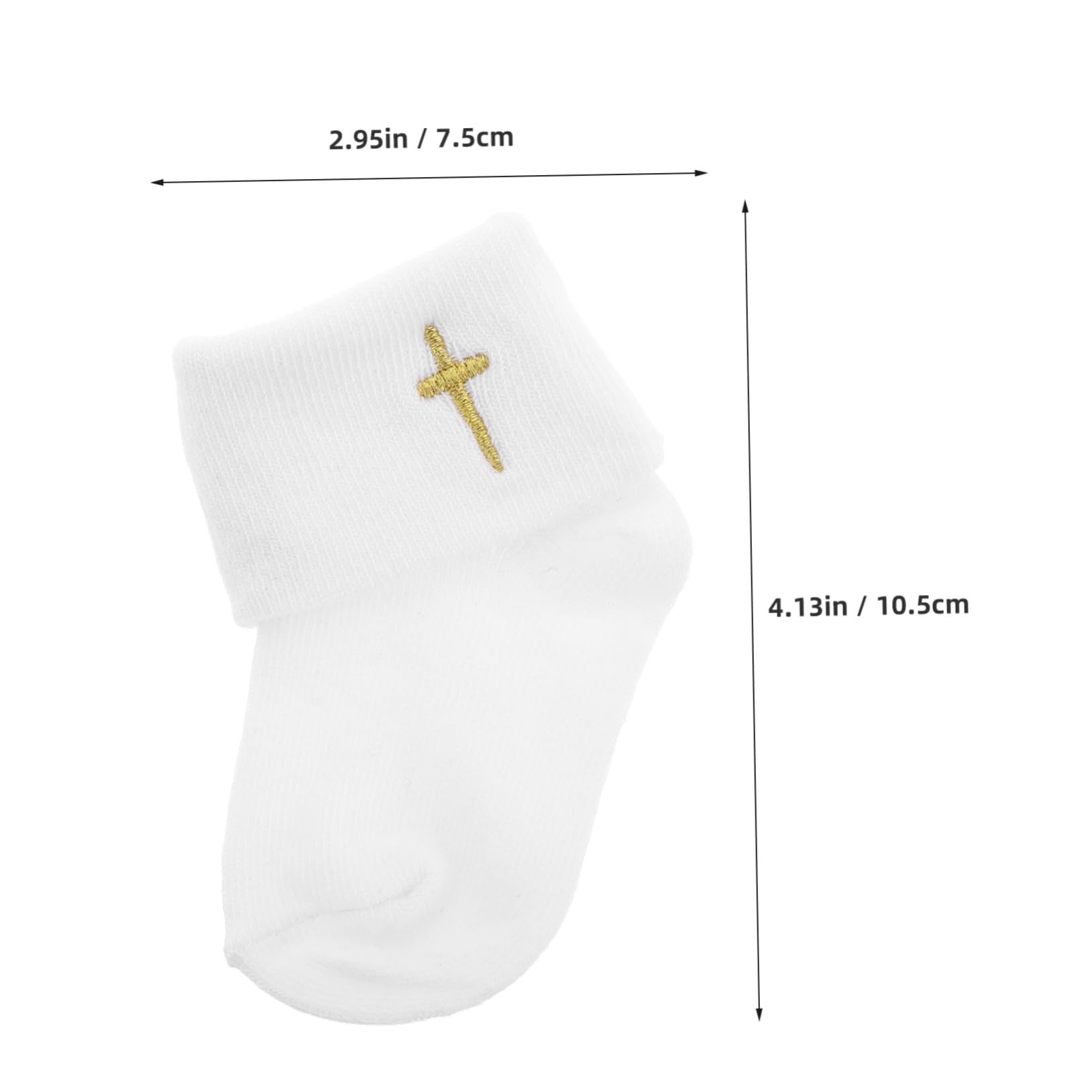 Ipetboom 1Pair Year Old Christening Socks Baptism Socks for Boy Girl Ankle with Cross Design for Baptismal Ceremonies and First Communions