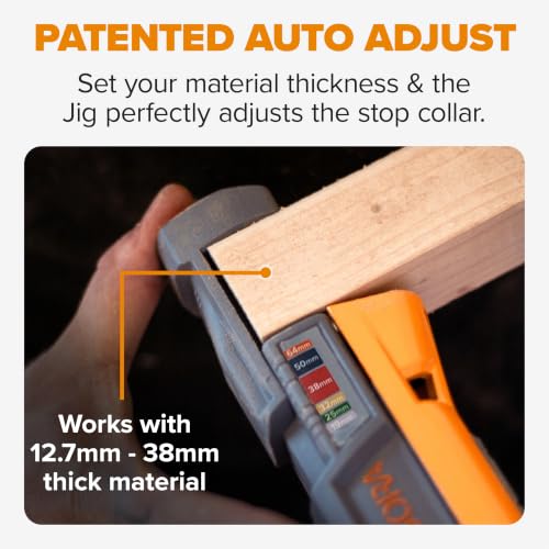 Image of Bora Pro Compact Pocket Hole Jig, Auto-Adjusting Complete Pocket Hole Joinery System Including Square Driver Bits, Color-Coded System, Durable Metal Body, Non Slip Pads for Stability, BR-A170325-EM