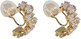 QKEPCY Pendientes Clip Semicírculo Cristales Brillantes Aretes Elegantes Joyas Mujer Accesorios Dorados Adornos Femeninos Complementos Bonitos (Oro)
