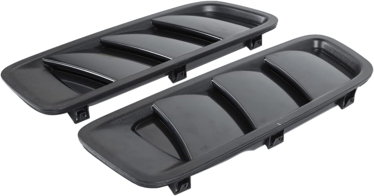 2-PACK Black Intake Scoop Turbo Trim Cover for 2018-2022 Jeep Wrangler JL Gladiator JT Hood Vent Cover Louvers Engine Inlet Vents (JL)