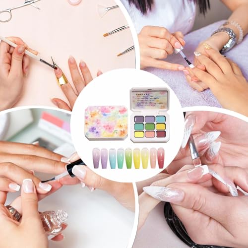 Esmalte de gel de estampado multicolor con paleta para moldear uñas 4