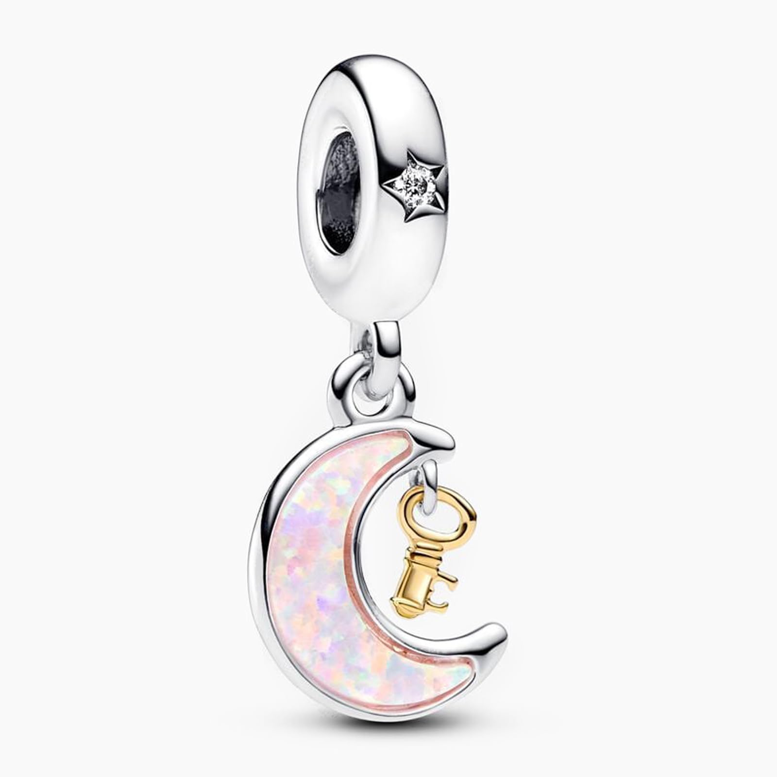 RimgorisAbalorio de Plata de Ley 925 para Mujer, Pulseras, Collar, Estrella, Luna y Sol de Oro Rosa, Clave, Estrella, Planeta, Clips, Estrella y Luna, Estrella de Mar, Amuleto incrustado, Regalo