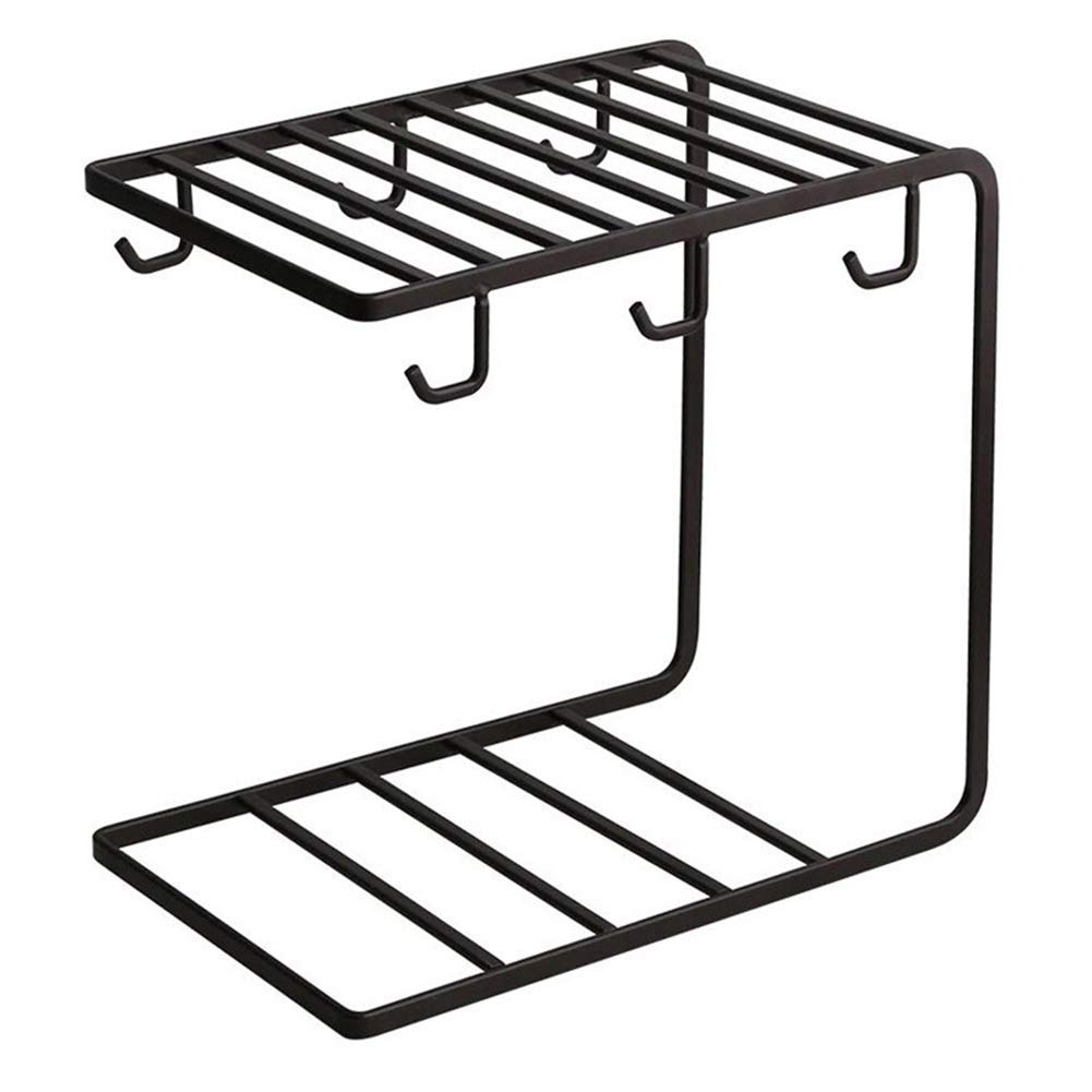 WOOD ART STORE Rack 6 Hook Mug Holder Countertop Mug Storage Hanging Kitchen Organizer Coffee Cup Drying Rack- (Black) (B07NVYBDBP) Amazon Price History, Amazon Price Tracker