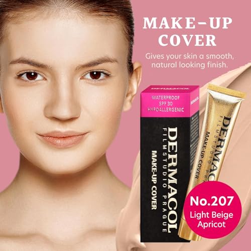 Dermacol-Full Coverage Mini Fondotinta 13G, Fondotinta Liquido Opaco Spf 30, Fondotinta Waterproof Per Pelle Grassa, Acne E Borse Sotto Gli Occhi, Tonalità Di Prodotti Per Il Trucco A Lunga Durata-207 - 3
