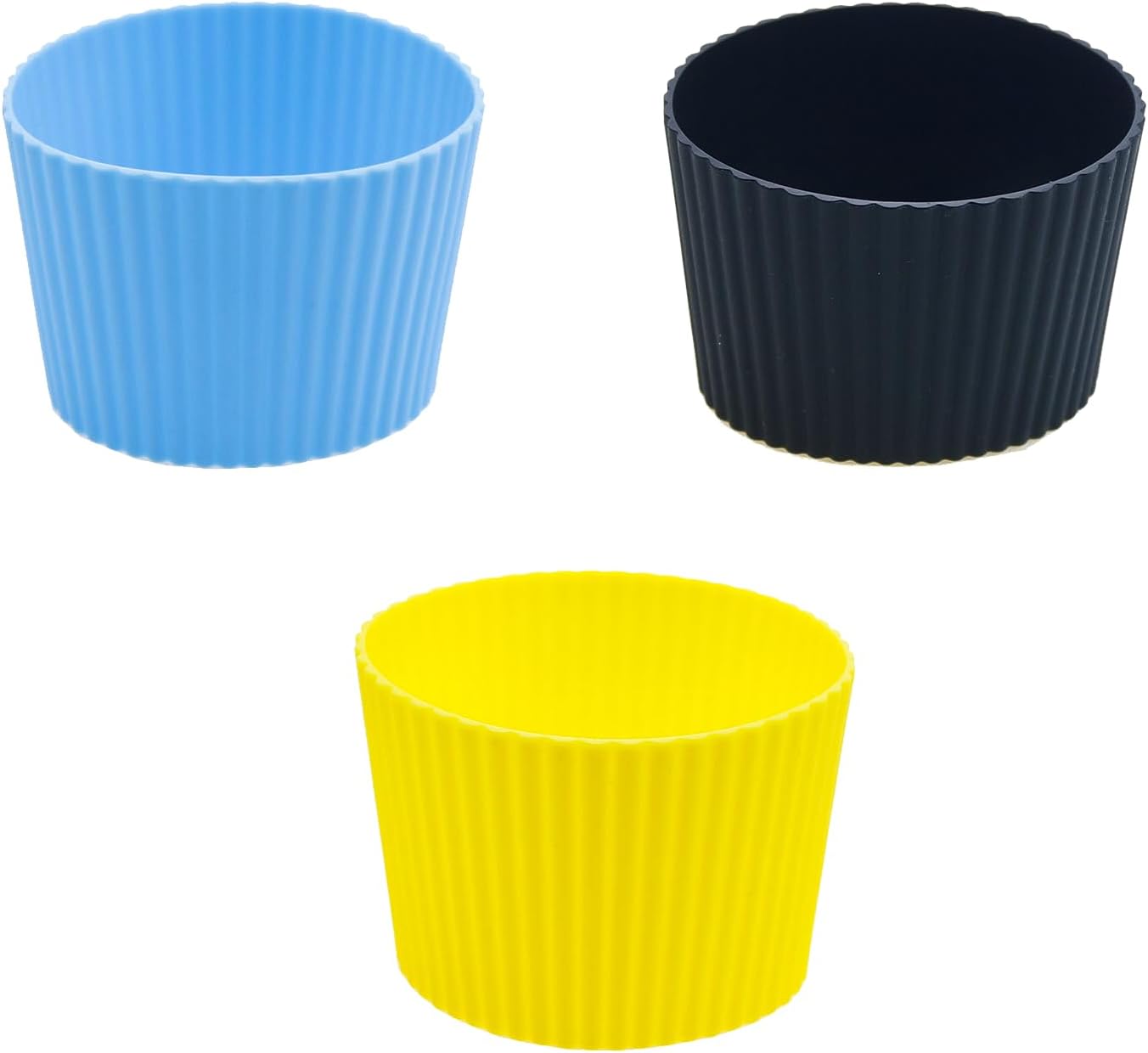 3 Pack Heat Resistant Coffee Cup Protective Sleeve (Orange,Dark Blue,Blue)