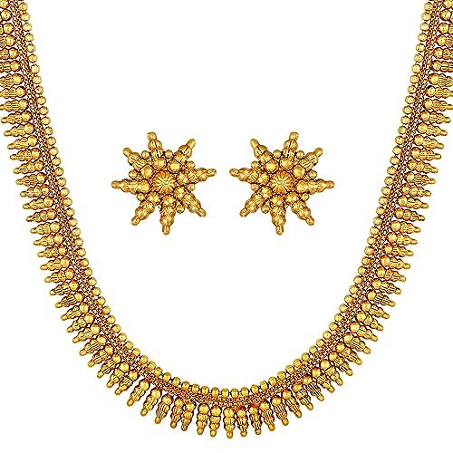 Image of Peora Traditional Gold Plated Indian Bridal Jewellery Set Gift for Women