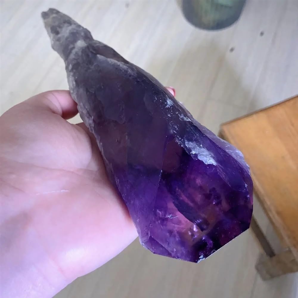 KJEBVHIRS Stone Amethyst Quartz Cluster Crystal Rod Point Scepter Power Gemstone (500-700g)
