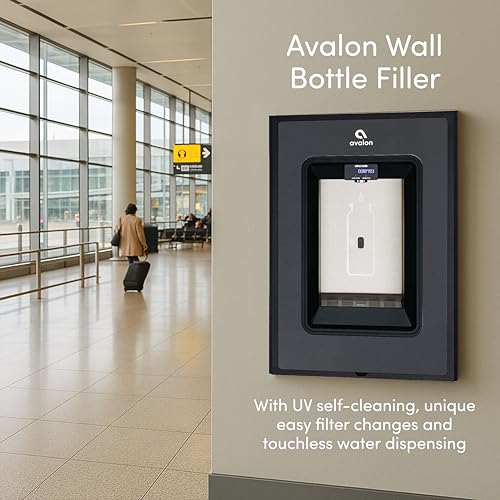 Image of Avalon in-Wall Bottle Filler, Sensor Dispensing, Self Cleaning, Digital Bottle Counter Display, Dual Filtration, WiFi Enabled, Black