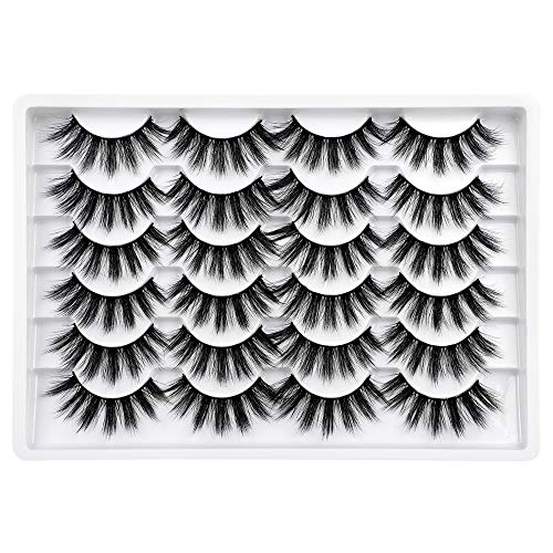 Newcally Lashes Dramatic Long Faux Mink Eyelashes Pack 4 Pairs Thick Volume False Eye Lashes