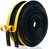 Bonilife Dichtungsband Selbstklebend Schaumstoffband für Türen Fenster, 12mm(B) x6mm(D) Fensterdichtung Anti Kälte-Wind Lärm und Wasserdicht, Schwarz Türdichtung 10m (2 Rollen, je 5m lang)
