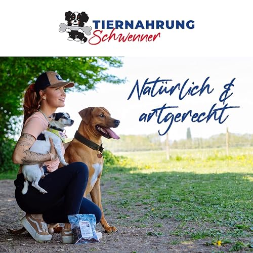 Tiernahrung Schwenner Rinderdörrfleisch für Hunde - 30 cm leckere Kaustangen für Hunde aus Trockenfleisch 1000g