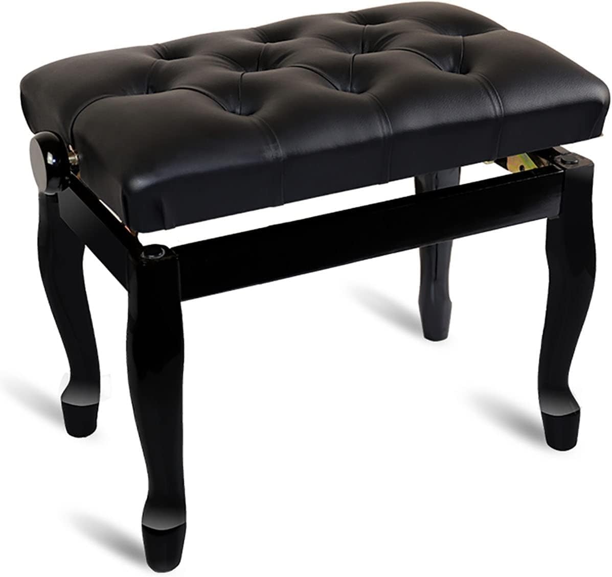 Taburete de Piano para Banquete Familiar, tocador, Banco de Madera Acolchado de Cuero, taburetes para Teclado, Altura Ajustable de 10 cm, 56 x 36 47-57 cm, Adecuado para Patas Curvas.
