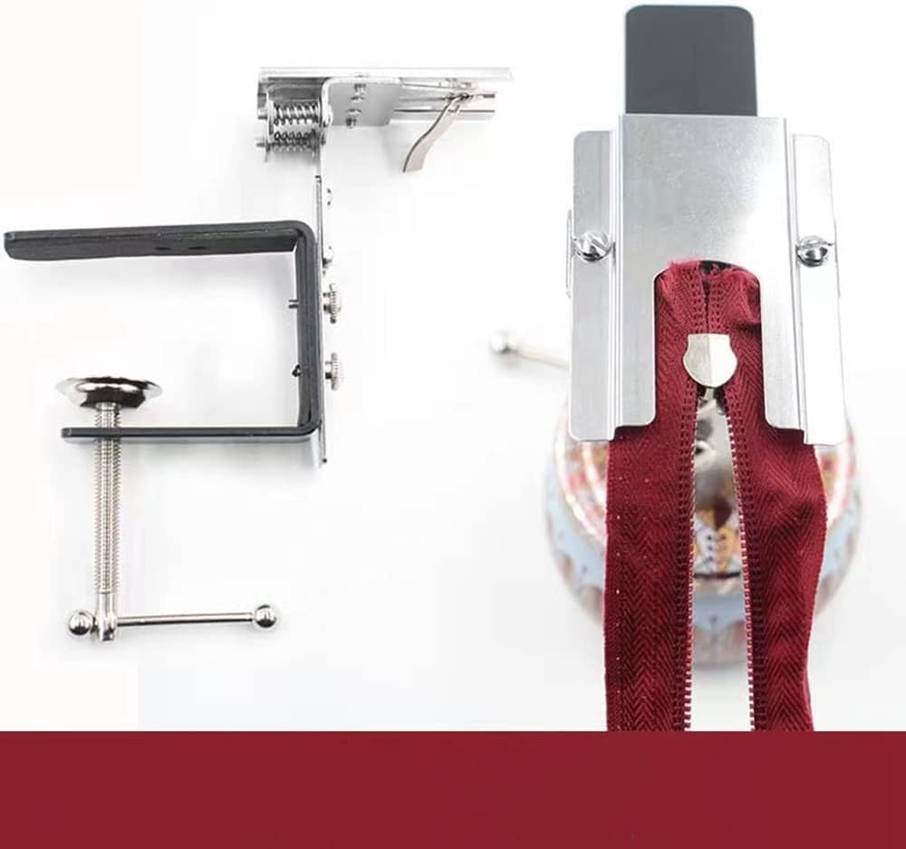 Double Head Zipper Attaching Device Tool with Mounting Clamp
