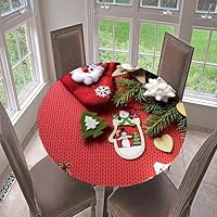 Hixingo Nappe Ronde 3D Noël Nappe De Table Avec Bord
