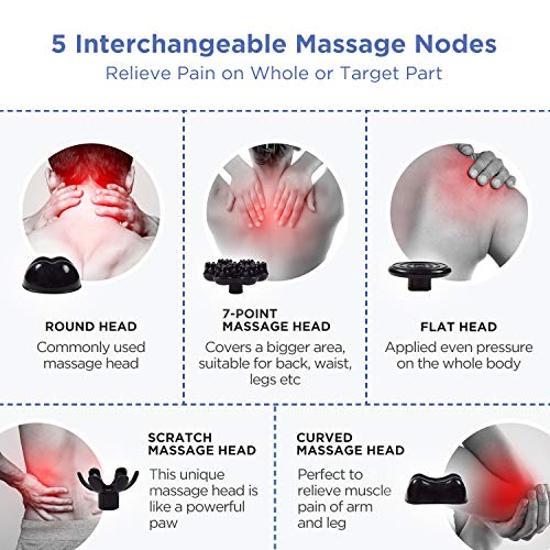 NURSAL Cordless Handheld Massager for Muscles, Powerful Electric Deep Tissue Massager, Pain Relief Body Percussion Massager for Shoulder, Back, Neck, Leg - Thumbnail 5