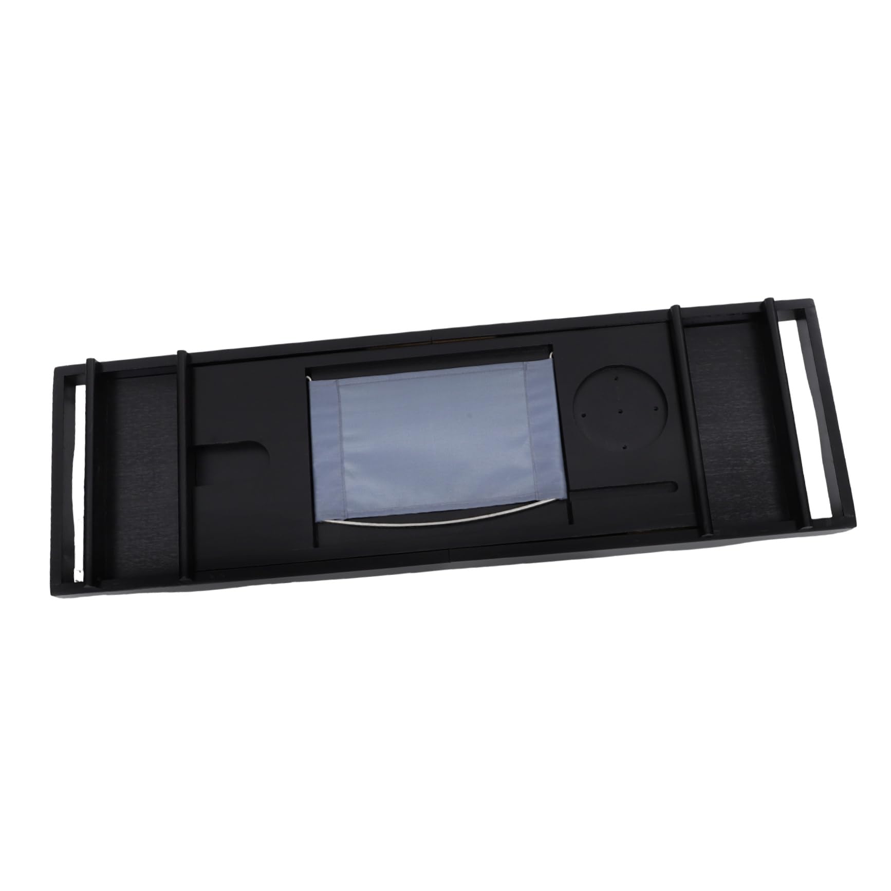 Bandeja de Bañera de Bambú Extensible Antideslizante Negra