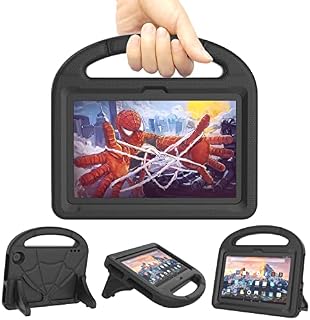 Fire 7 Tablet Case for Kids, Fire 7 Case 2022 (12th Genneration, 2022 Release), Mansiruyi Lightweight Shockproof Kid-Friendly Cute Cover with Handle Stand for All-New kindle Fire 7 Kids Tablet- Pink