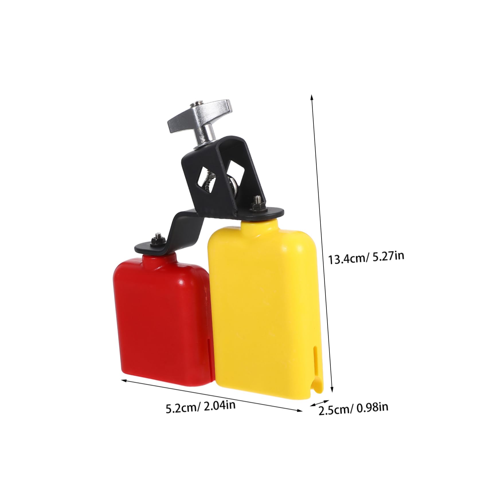 FUNOMOCYA Plastic Percussion Set Bicolor Cowbell High Low Sambago Bell Jam Block Latin Bell Dual Tone for Bands
