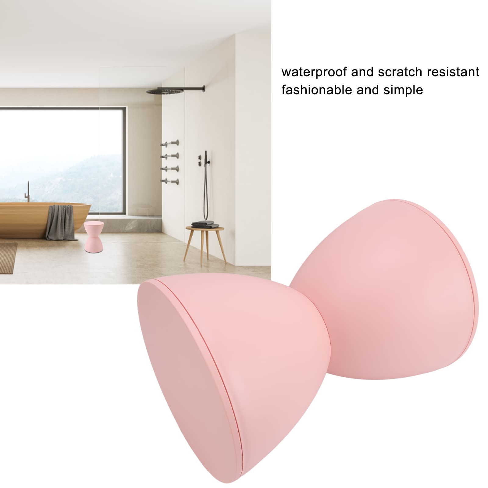 Sgabello moderno nordico in plastica, design rotondo semplice per bagno e camerino, sgabello versatile per uso domestico, soluzione elegante e funzionale per sedute