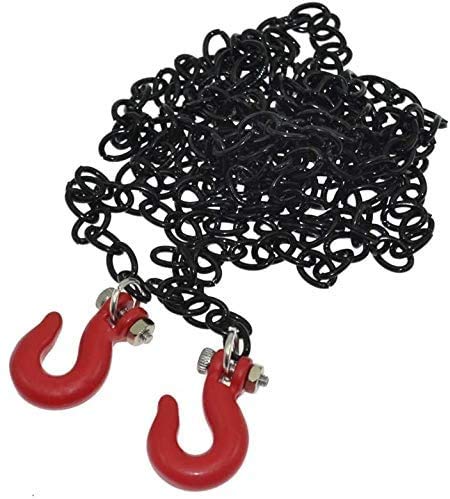EONANT Metallanhänger Kette und Windenhaken mit Anhängerkuppel RC Crawler Truck Zubehör für 1/10 RC Automodell TRX-4 axial SCX10 90046 (Schwarz)