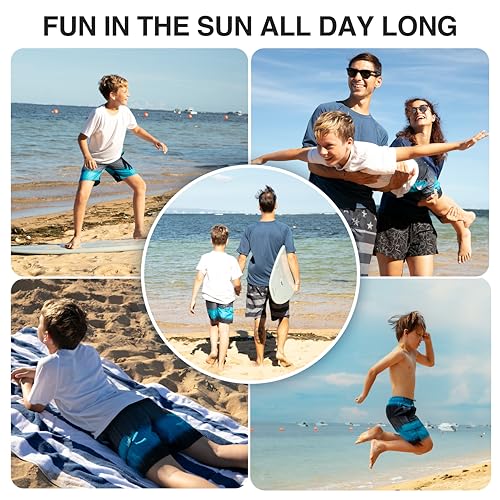 Image of Kanu Surf Boys' Toddler Troy Stripe Swim Trunks