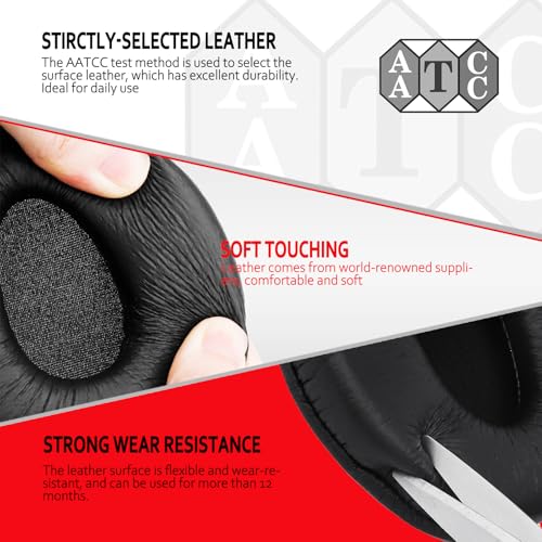 Repuestos almohadillas para Sony MDR-V600 y Sony MDR-7509HD, cuero protein y espuma memory foam, color negro miniatura 5