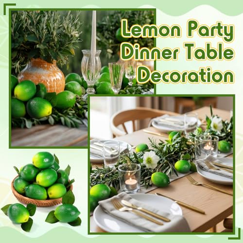 Image of 24 Pcs Fake Lemons 2.8 Inch Yellow and Green