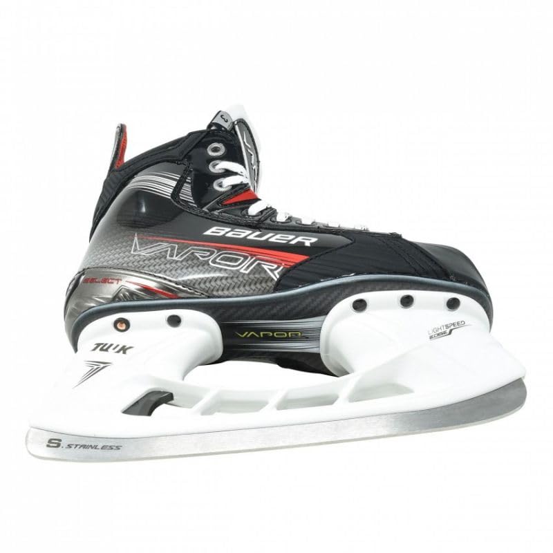 Bauer Patins à Glace Vapor Select Junior Noir Polyuréthane Lacet Synthétique Métal Unisexes-Enfants Jeunes Joueurs Enfants