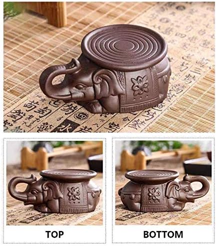 Miniatura 4 de Almohadilla de tetera hecha a mano, soporte para tetera de elefante chino Yixing, Zisha Kung Fu de cerámica morada para té de arena, juego de té de